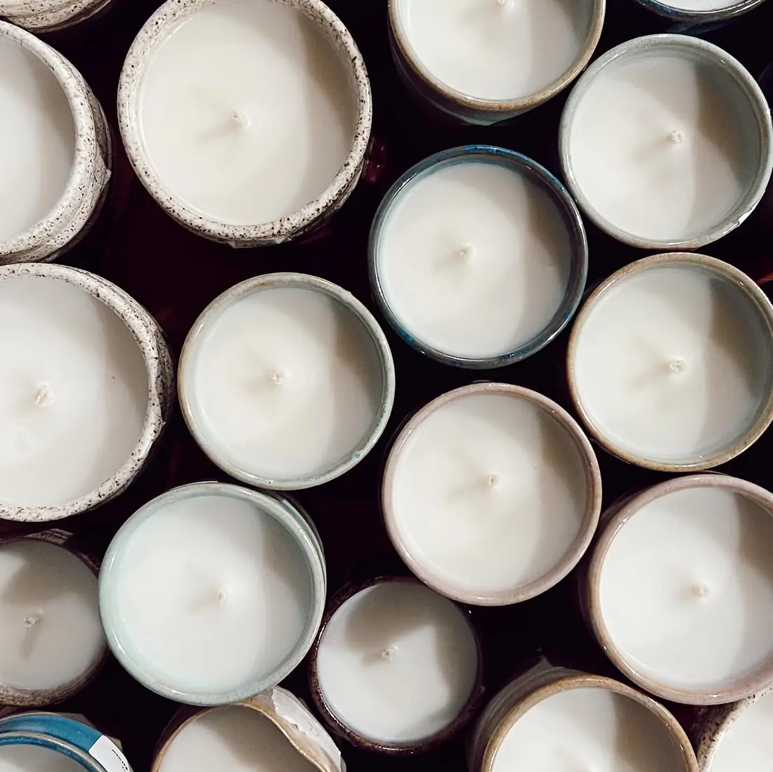 Velas recém despejadas esfriando